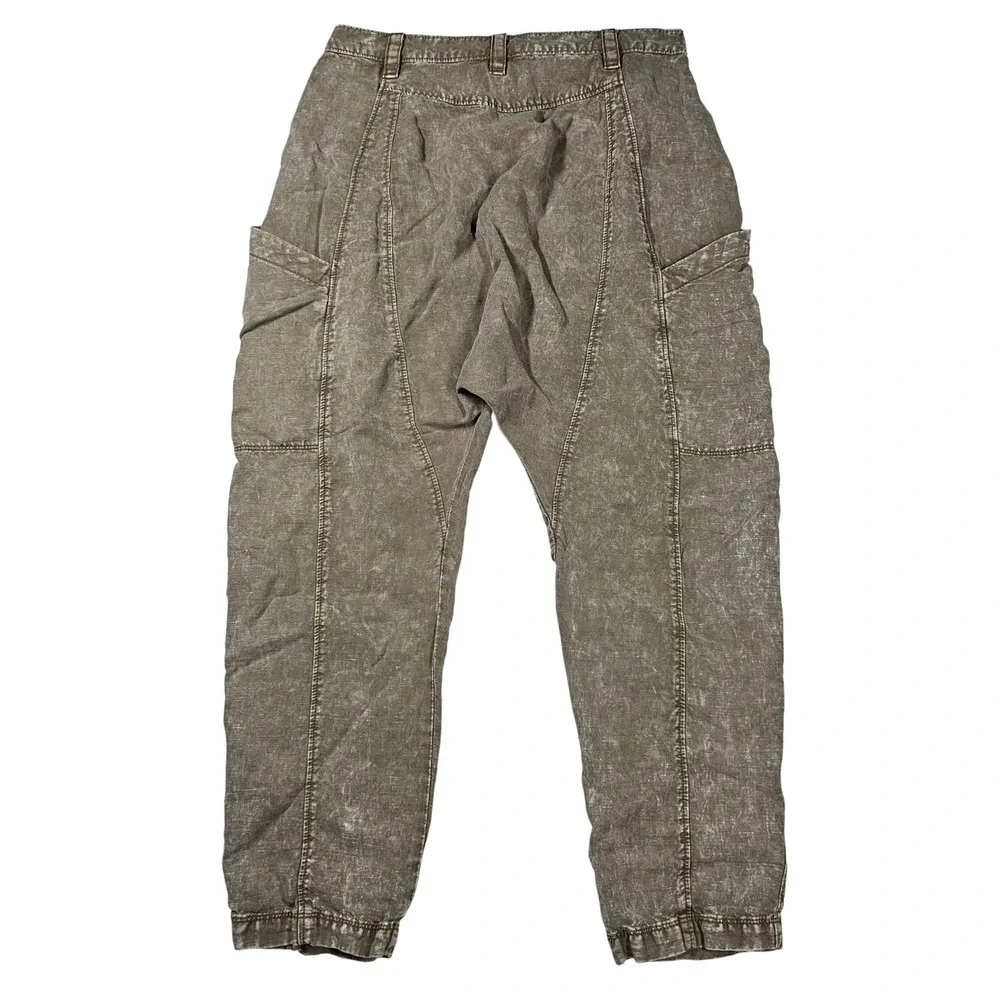 Free People Desert‎ Daze Harem Pants Belted Button Front Olive Women's XS/2
